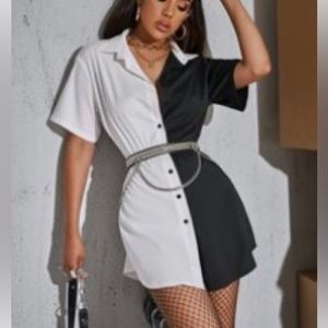 Long color matched shirt , Shirtless Zip Up Corset Top